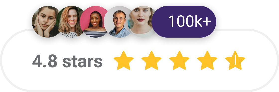 Over 100k Verified Users and 4.8 stars rating